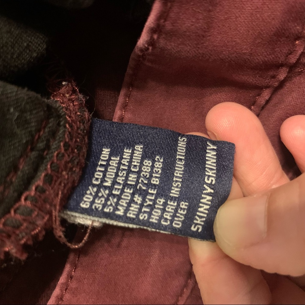 Madewell Skinny Skinny Burgundy Jeans Size 28 - Picture 6 of 14